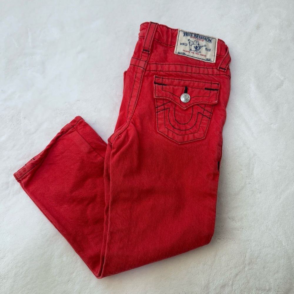 True Religion Red Jeans Size 5 boys 100% Cotton